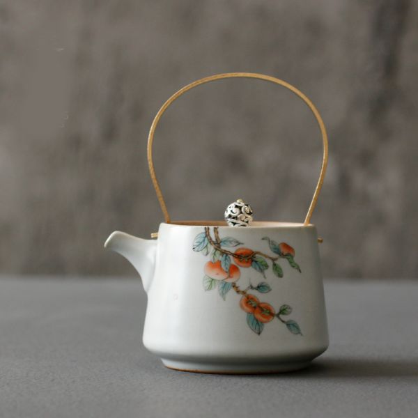 铜梁汝窑陶瓷茶壶 带过滤泡茶壶雅致功夫茶具 古风茶具礼品