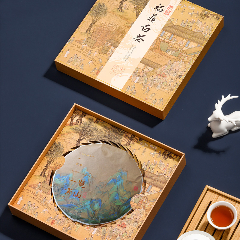【一览青山】福鼎白茶礼盒装 鲜甜贡眉饼 特色中秋礼