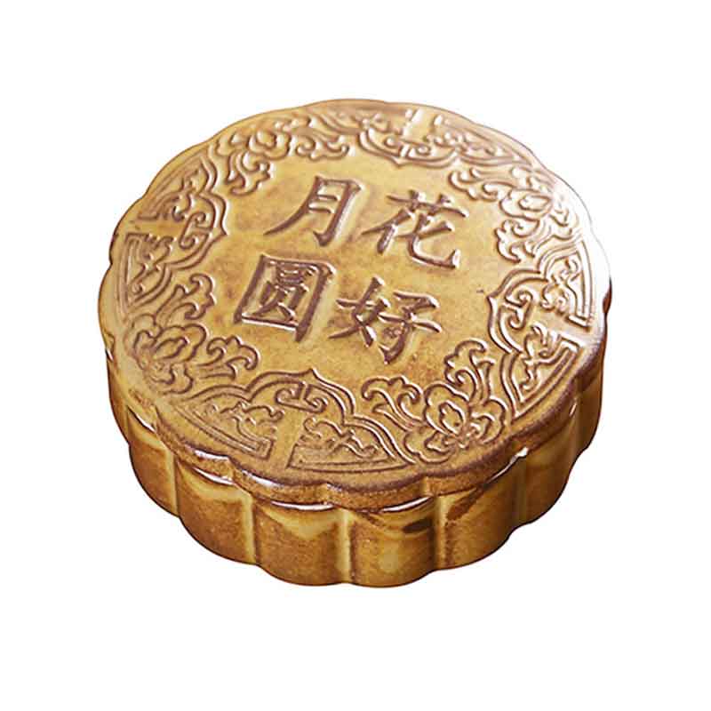 创意仿真月饼茶叶罐 迷你便携陶瓷密封茶叶罐 中秋小礼品