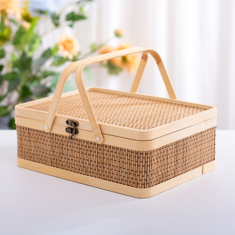 【现货空礼盒】竹编手提竹篮 中秋节礼盒 古风礼品