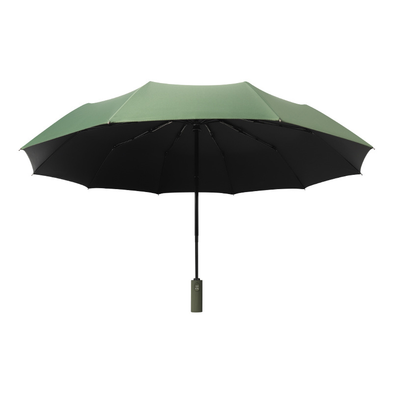 全自动12骨黑胶抗暴风雨伞 防泼水竖条手柄商务雨伞 周年庆礼品