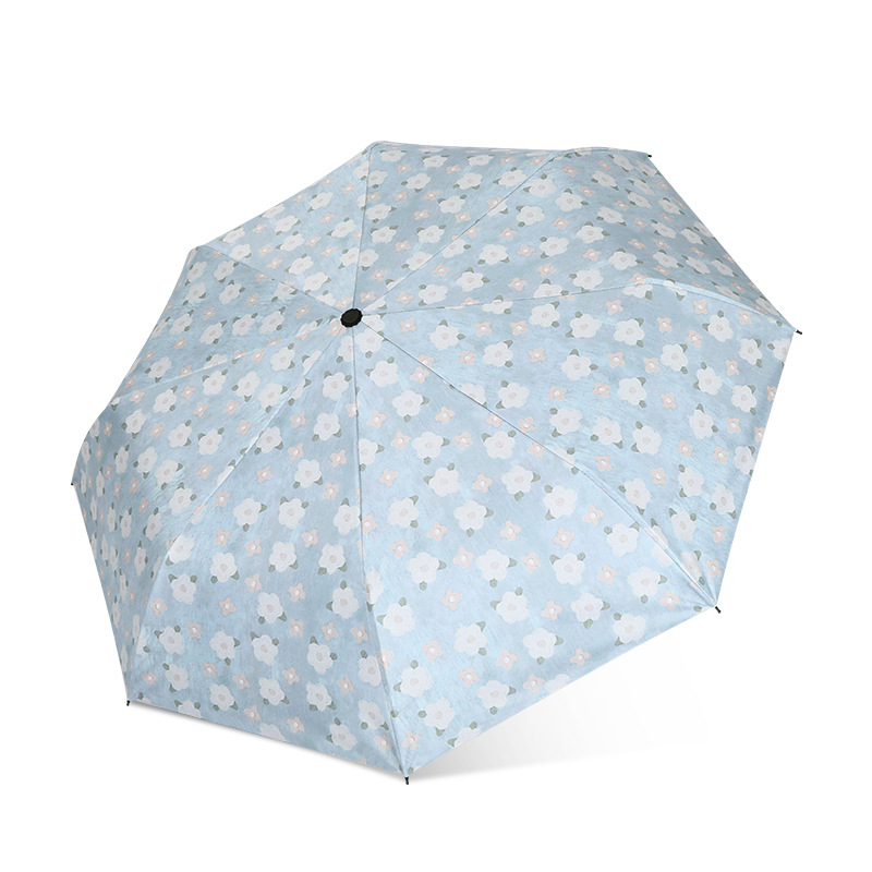 小清新花海系列油画伞 三折八骨黑胶防晒晴雨伞 员工活动礼品
