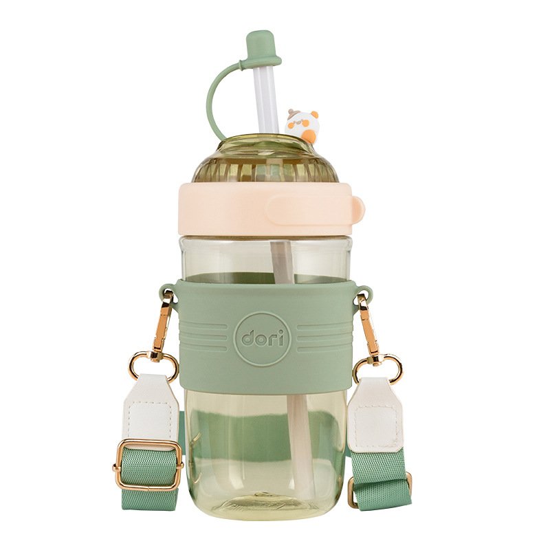 悠悠奶茶杯650ml 加大吸管带塞tritan杯 创意水杯礼品