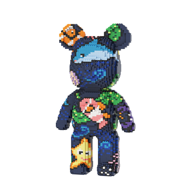 巨大流体暴力熊系列拼插串联积木 益智拼装微颗粒彩袋装 比赛奖品