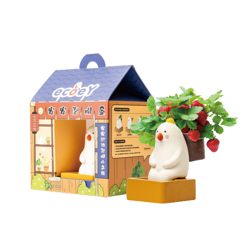 卡通动物趣味DIY绿植礼品 自吸水植物盆栽 活动礼品