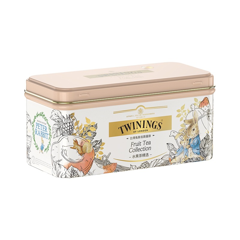 twinings川宁 彼得兔茶包铁罐礼盒装 西式袋泡水果茶花草茶 茶叶伴手礼