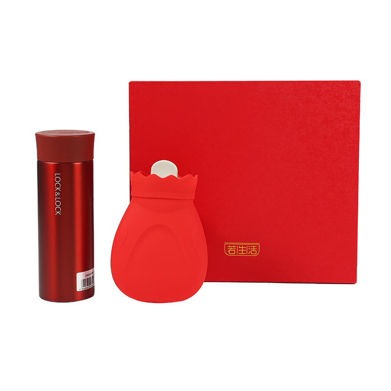 冬季新年两件套礼盒 乐扣保温杯+硅胶暖手袋 企业定制礼品