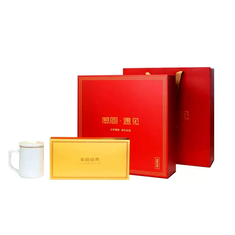 【感恩遇见】新年感恩茶礼礼盒 2016年白茶寿眉300g+2018年白露牡丹300g+沐喜办公杯×1套 送领导礼品 