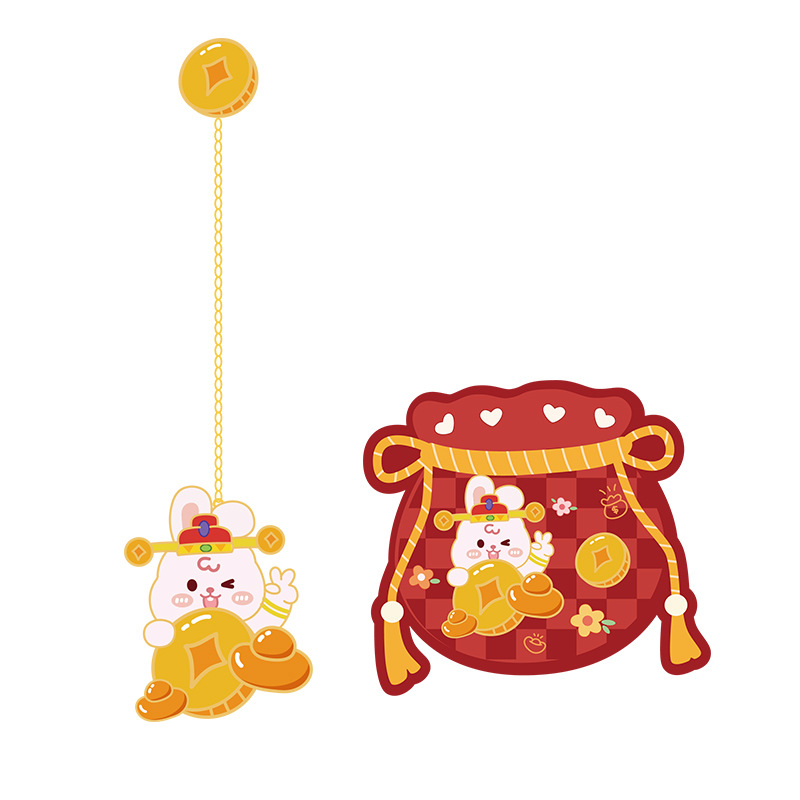 中国风金属兔年新年装饰品 镂空古风黄铜书签 新年礼物