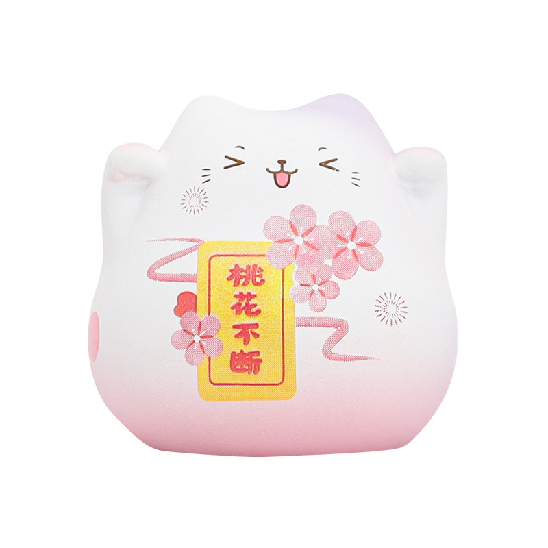 招财猫迷你小摆件 可爱发财好运猫咪树脂公仔 女神节礼品
