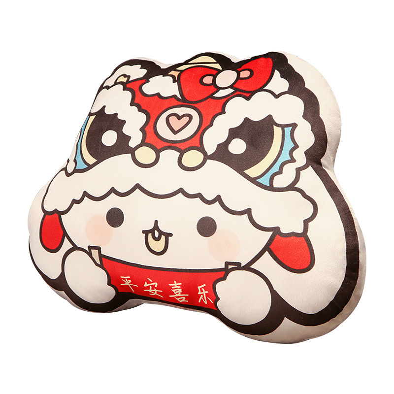 新年吉祥兔子可爱抱枕     创意印花兔子毛绒玩具抱枕      开年小礼品