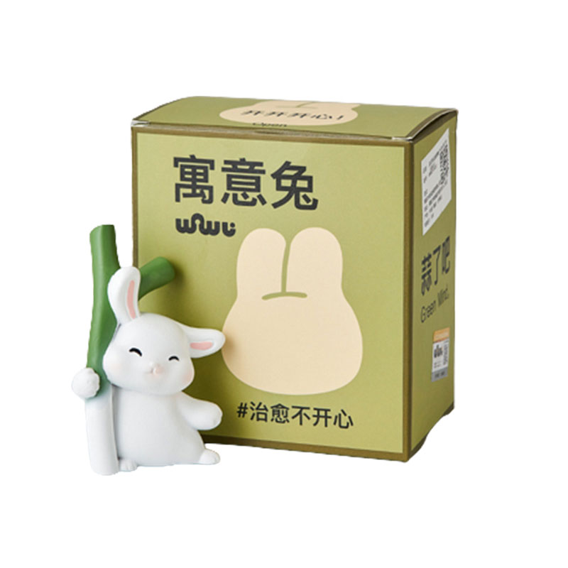 趣味桌面兔子树脂摆件 办公桌面工位装饰 兔年创意摆件礼品