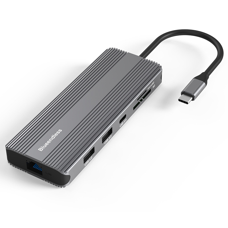 十合一USB3.0TYPE-C拓展坞     双HDMI/DP 8K高清集线器     公司礼品定制