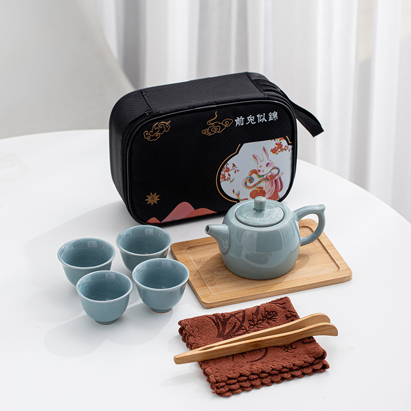 前兔似锦茶具伴手礼 便携包一壶四杯 活动礼品