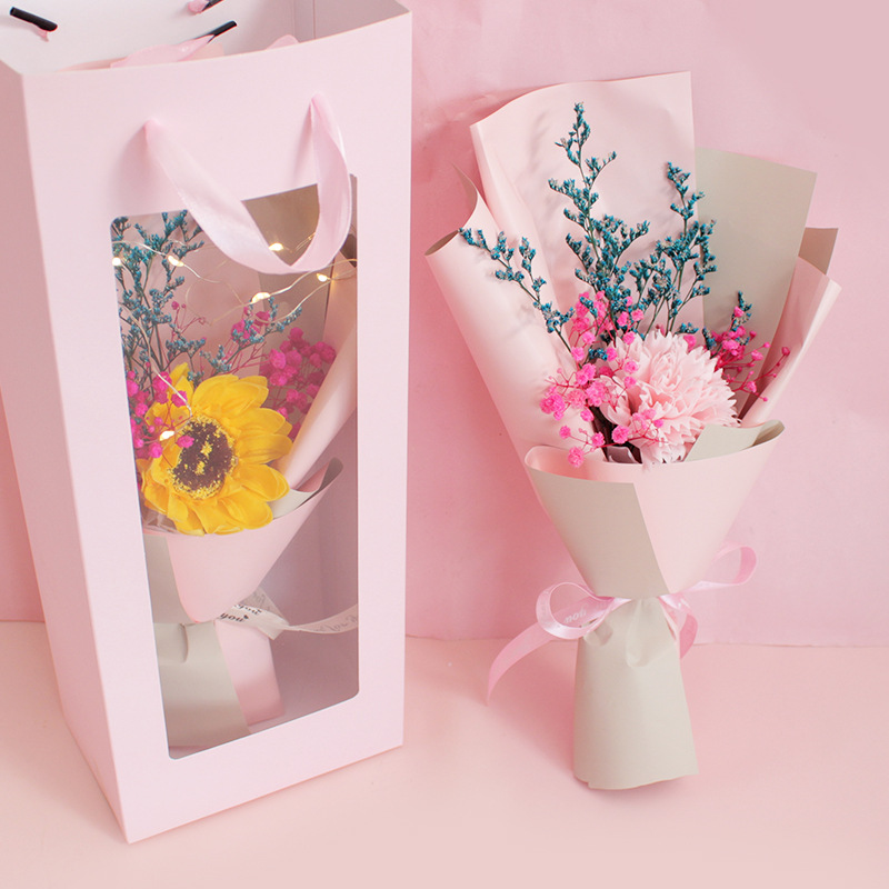 女神节创意开窗袋香皂花束 三八妇女节礼品 员工福利