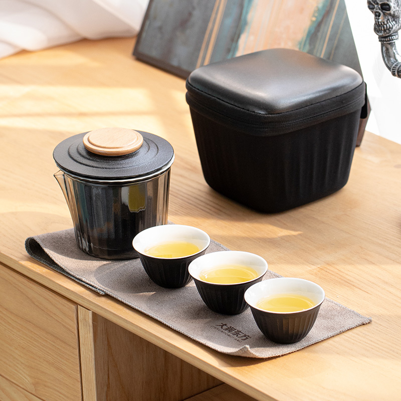 大润东方 茶行快客杯套组 盖碗+公道杯+茶杯3个+茶巾+便携包 商务送礼礼品