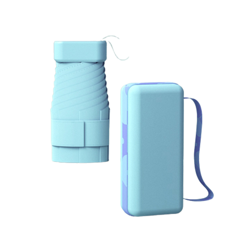 口袋便携六折卡片伞 防晒遮阳两用晴雨伞 logo定制礼品