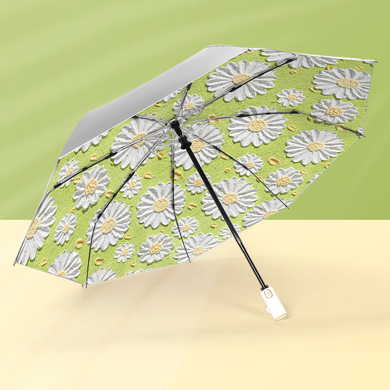 夏日雏菊钛银晴雨两用伞 防晒防紫外线遮阳伞 活动小礼品