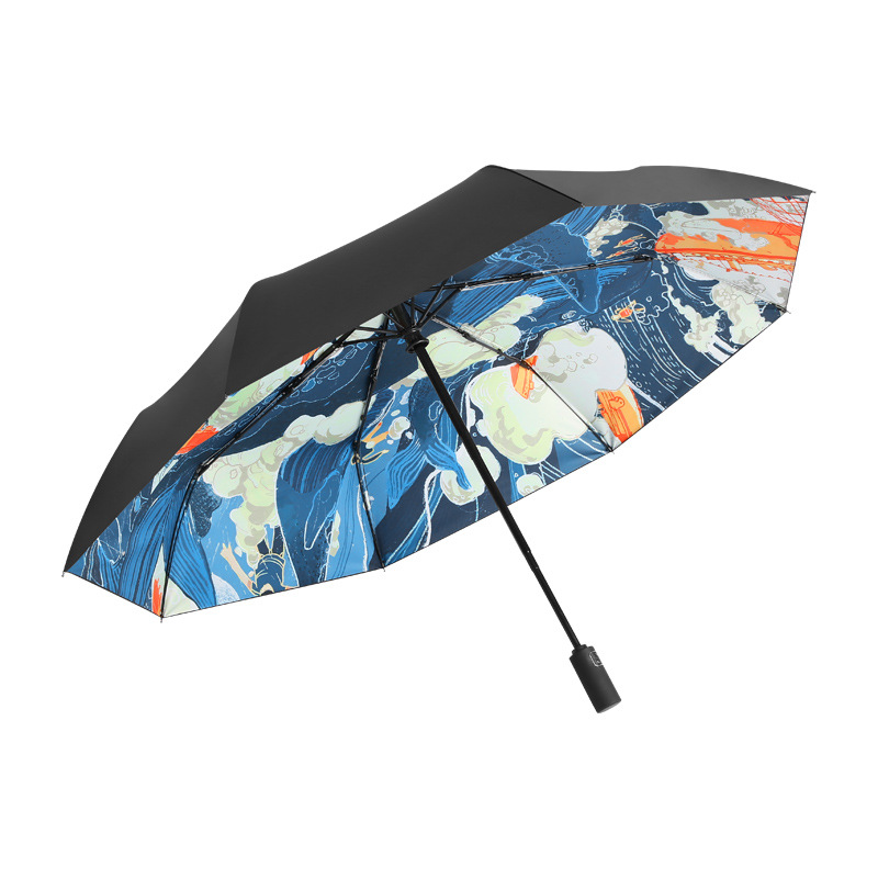 恬静夏日全自动太阳伞 防晒防紫外线晴雨两用折叠伞 活动伴手礼