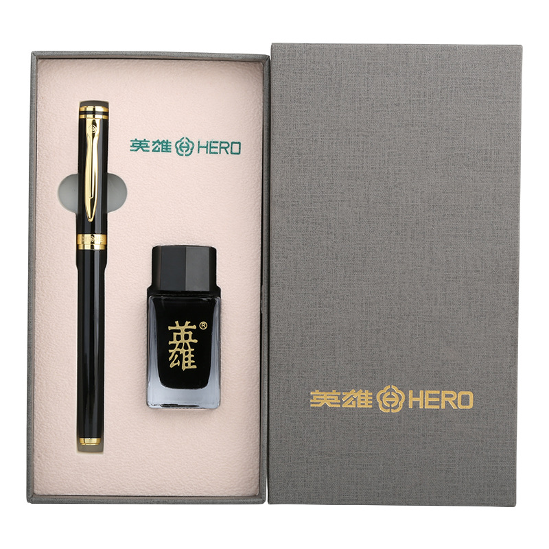 英雄（Hero）商务经典钢笔墨水套装 办公学习铱金笔 员工入职礼品