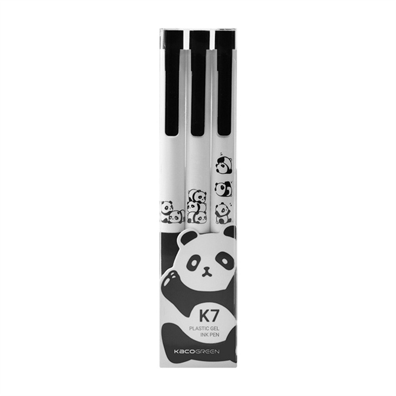 KACO 熊猫派对黑色0.5中性笔 高颜值可爱书写笔 办公礼品