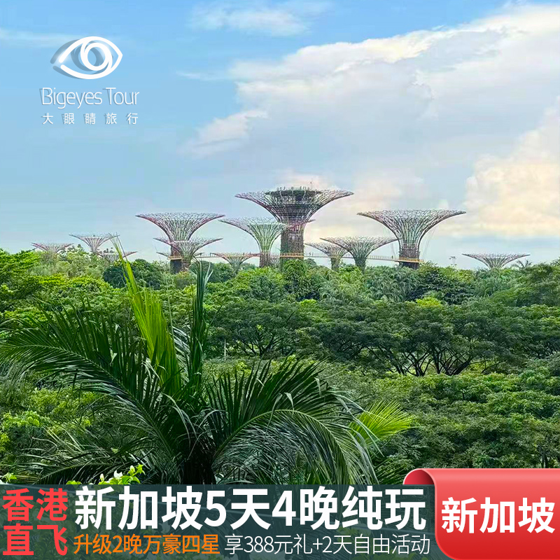 毕业季满减大眼睛香港直飞新加坡当地旅游5天纯玩滨海湾星耀樟宜